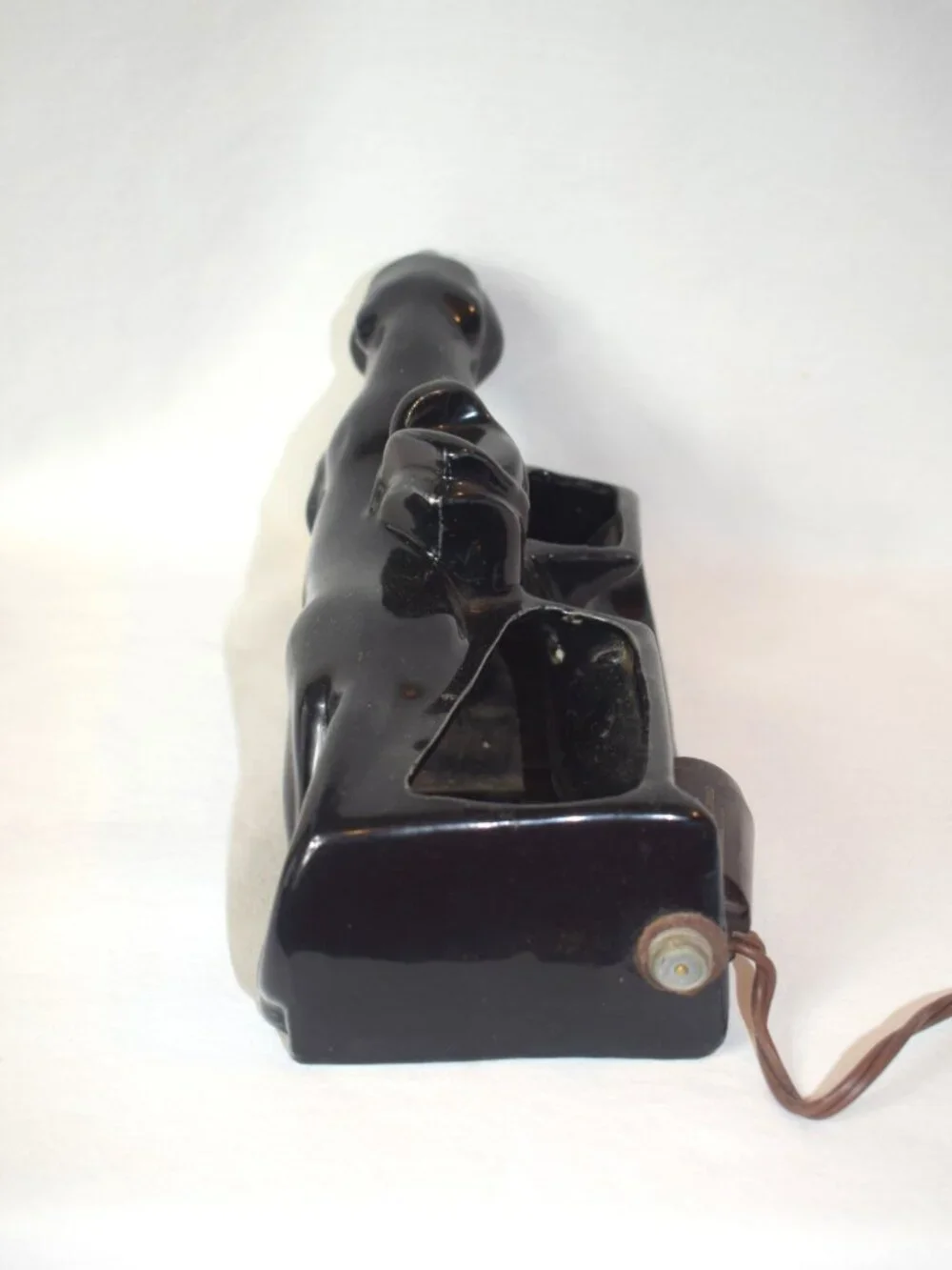 Vintage Ceramic Black Panther TV Lamp
